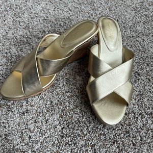 Lilly Pulitzer Gold Metallic Selena Slide